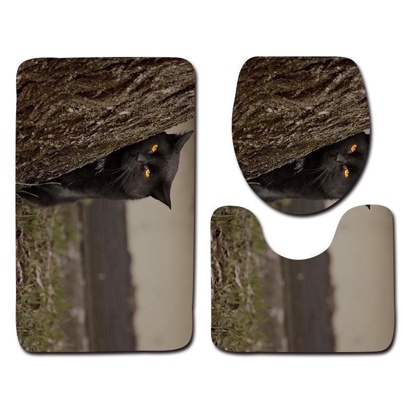 Toilet Three-Piece Floor Mat, Bathroom Three-Piece Carpet Doormat
