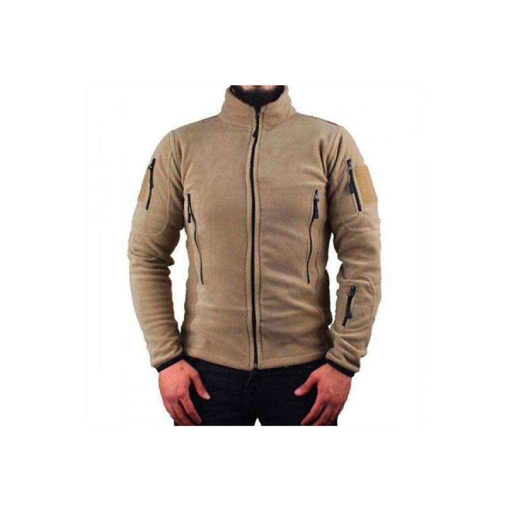 Тактическое флисовое мужское флисовое пальто цвета хаки в стиле милитари