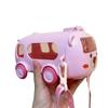Cartoon Bus Straw Cup 500ml Children Water Jug Kawaii Bus Plastic Water Bottle  Home Use