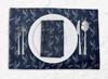 S4Sassy Blue Lavender Leaves Washable Printed Dining Reversible Tablemats With Napkins