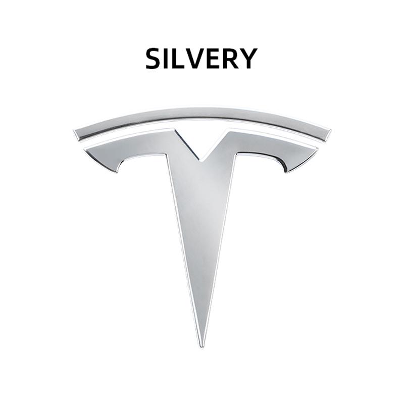ZQEZ5 Tesla Car Front Emblem Rear Trunk Emblem Sticke for Model 3 Mode Y metal logo replacement rear and rear logos blackening