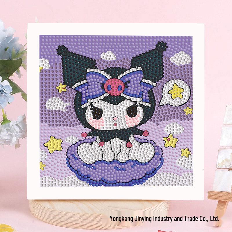 Детская алмазная мозаика Sanrio с наклейками-рамкой - Набор для самостоятельного изготовления, ручная работа, подарок