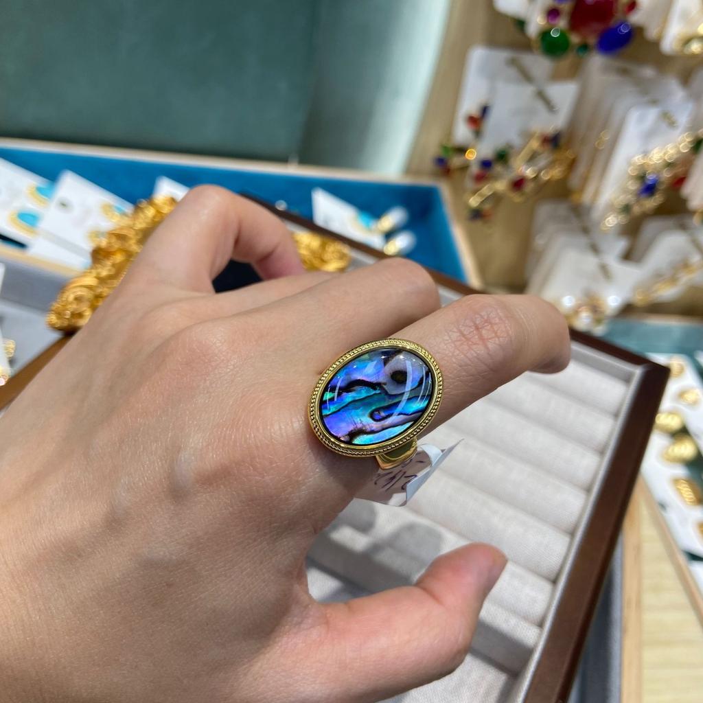 Кольцо из ракушки 24K Symphony Abalone, старинный дизайн Seiko S925 Advanced Sense, открытая партия колец