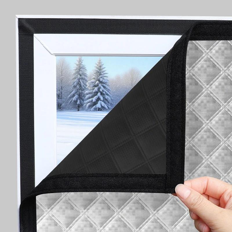 Ветрозащитная, теплая штора для окна, холодная, двойная, плотная, блэкаут, звукоизоляционная, хлопковая, для окна, легкая установка, дизайн, блокирующий холод, для теплого зимнего дома