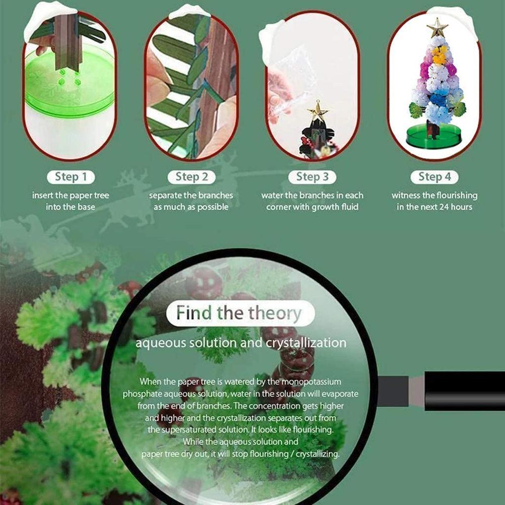 Magical Growing Crystal Christmas Paper Tree Christmas Tree Opens Snowflake Paper Tree Decoration DIY Xmas Ornaments