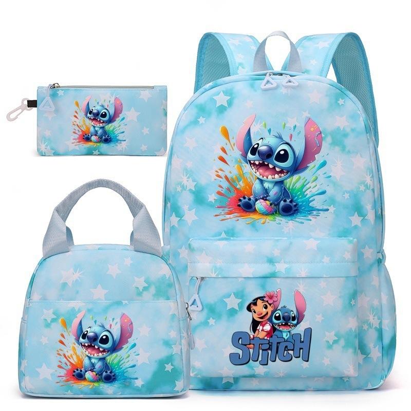 Stitch Kids Backpack Cartoon Student School Bag Lightweight Ergonomic Lunch Bag Pencil Case Toddler Boys Girls