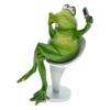 Frog Figurine Watching Phone Cartoon Frog Statue Resin Sculpture Indoor