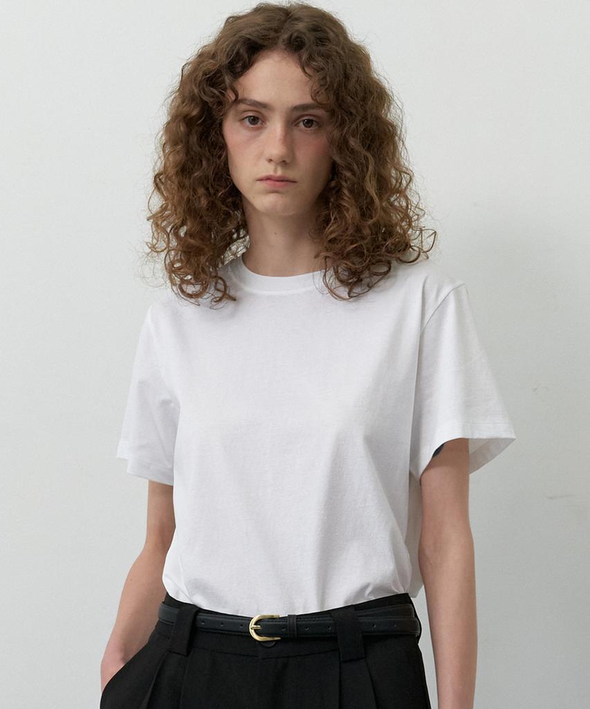 GNGB Silky Round Short Sleeve T-Shirt_White