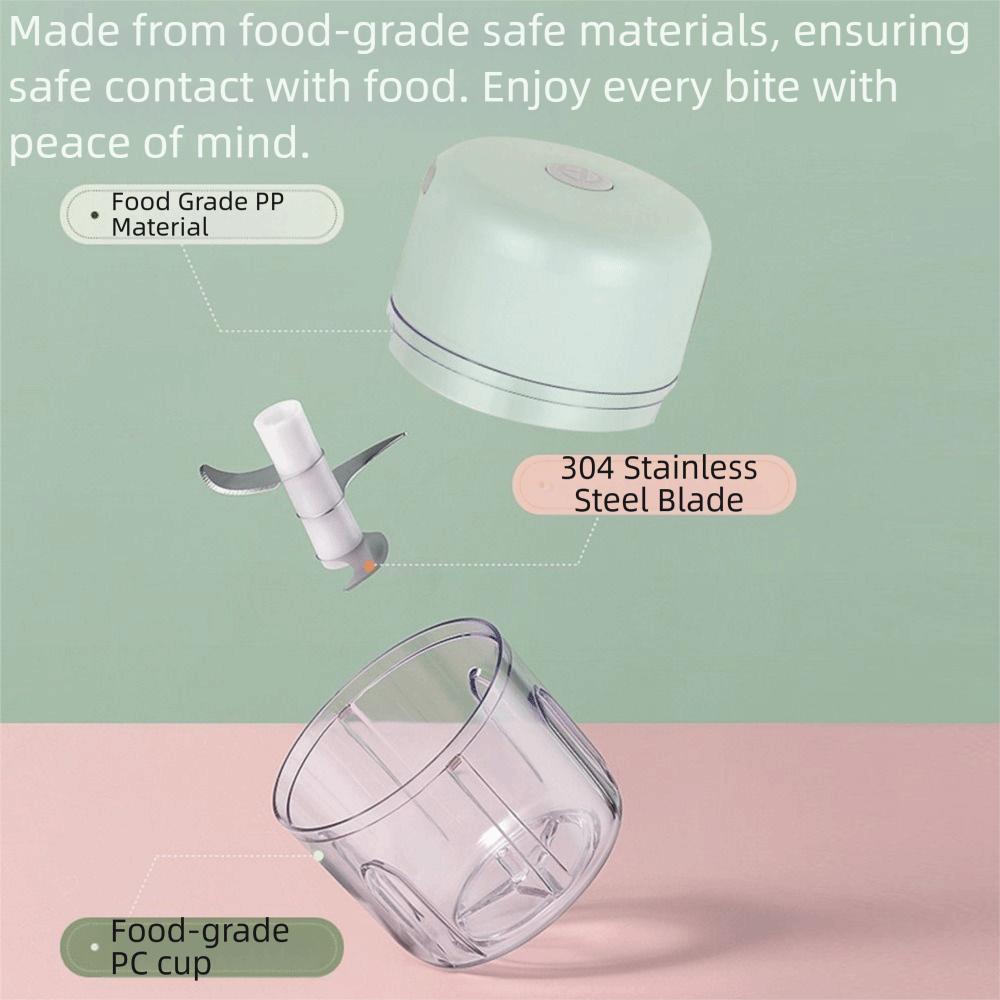 100/250ml Electric Food Chopper Household Garlic Masher Machine Condiment Grinder  Kitchen Gadgets