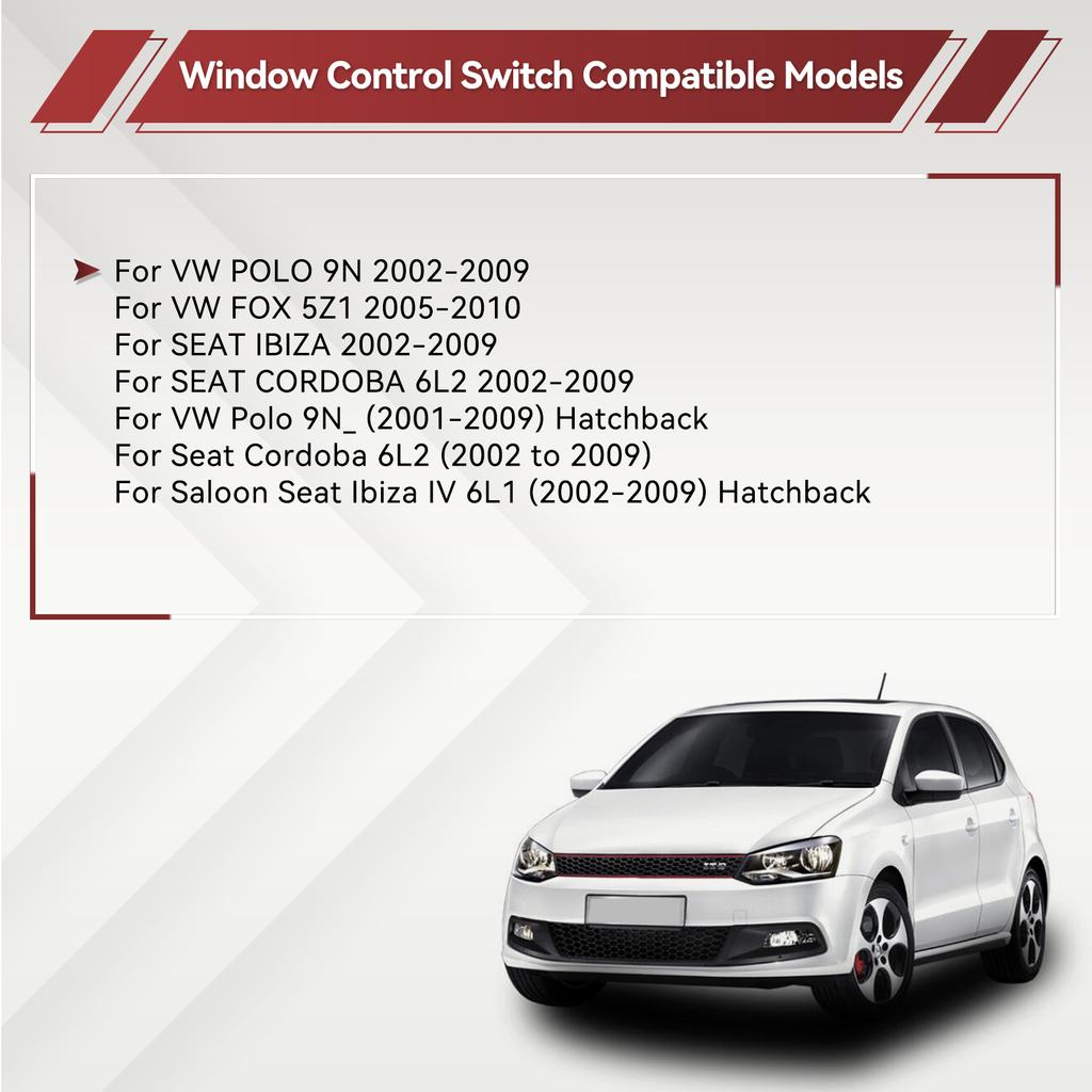 Для VW Polo 9N 2002-2009 Fox Seat Ibiza Cordoba Электрический стеклоподъемник Главный двойной переключатель Кнопка со стороны водителя 6Q0 959 858 6Q0959858