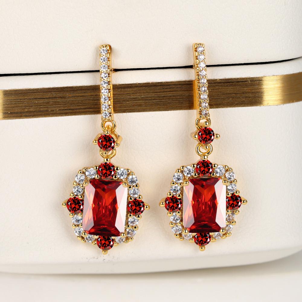 Серьги-подвески из кубического циркония золотого цвета, роскошные женские серьги, свадебные украшения для ушей