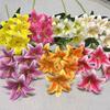 65cm Artificial Lily Flower Silk Wedding Bridal Bouquet New Fake Lily Bouquet  Living Room Decor