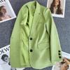 Women's Khaki Suit Jacket - 2024 Spring/Autumn Collection: Elegant, High-End Street Style for the Leisure Season