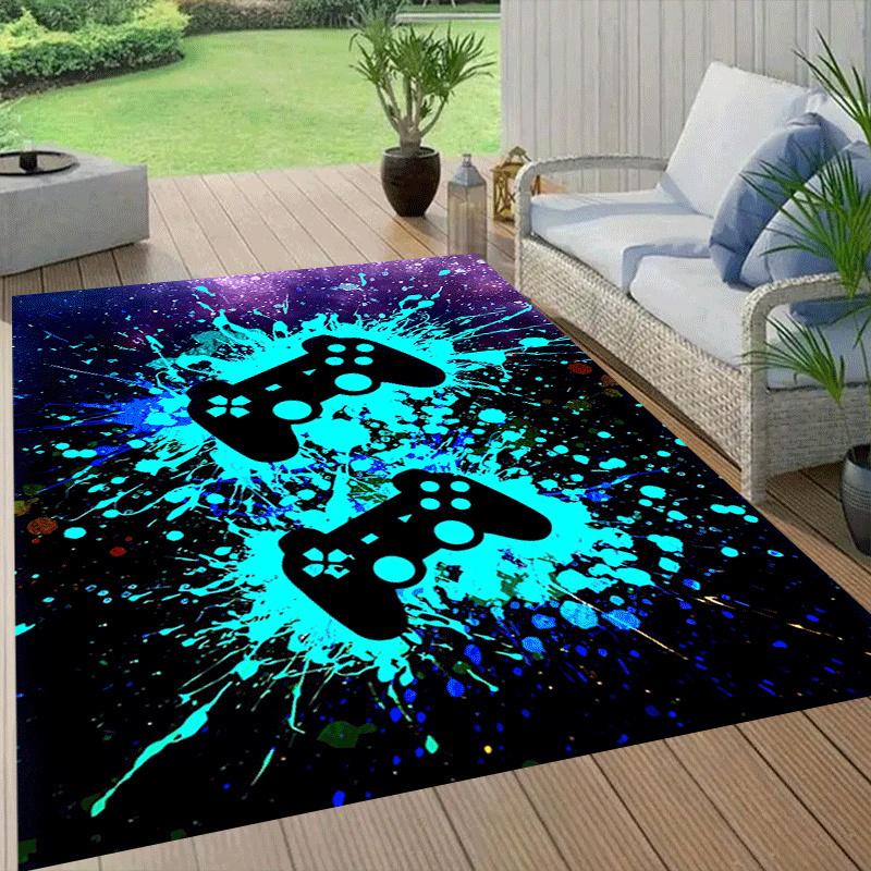 1pc Cool game controller Print, Design Area Rug - Soft, Anti-Slip, and Durable Gaming Room Decor for Bedroom, Living Room
