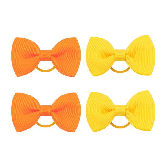 Puppy Dog Hair Bows with Rubber Bands Handmade Small Bowknot Dog Hair Accessories Pet Grooming Supplies