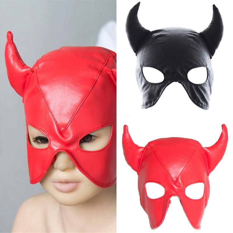 ПУ Капюшон Черная Маска на Голову Ролевая Маска Неизвестность Тайна Флирт Игра