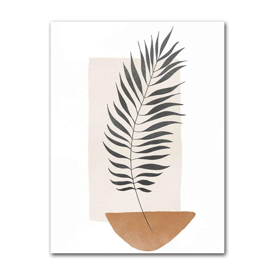 Plant Leaf Wall Art Canvas Painting Poster Abstract Nordic Living Room Home Decoration Printing Wall Painting Picture
