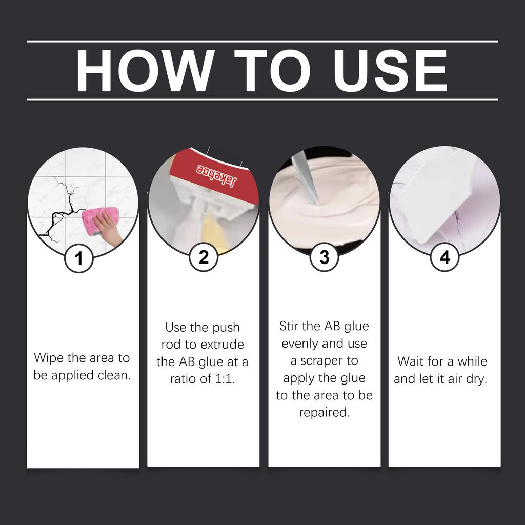 Jakehoe клей для ремонта плитки, бытовая плитка для ванной, ремонт напольной плитки, мраморный AB ремонт, водостойкий клей