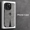 Роскошный черный чехол для iPhone с траекторией самолета для серий iPhone 16 15 14 13 12 11, противоударный прочный защитный чехол из ТПУ, высококлассный дизайн148