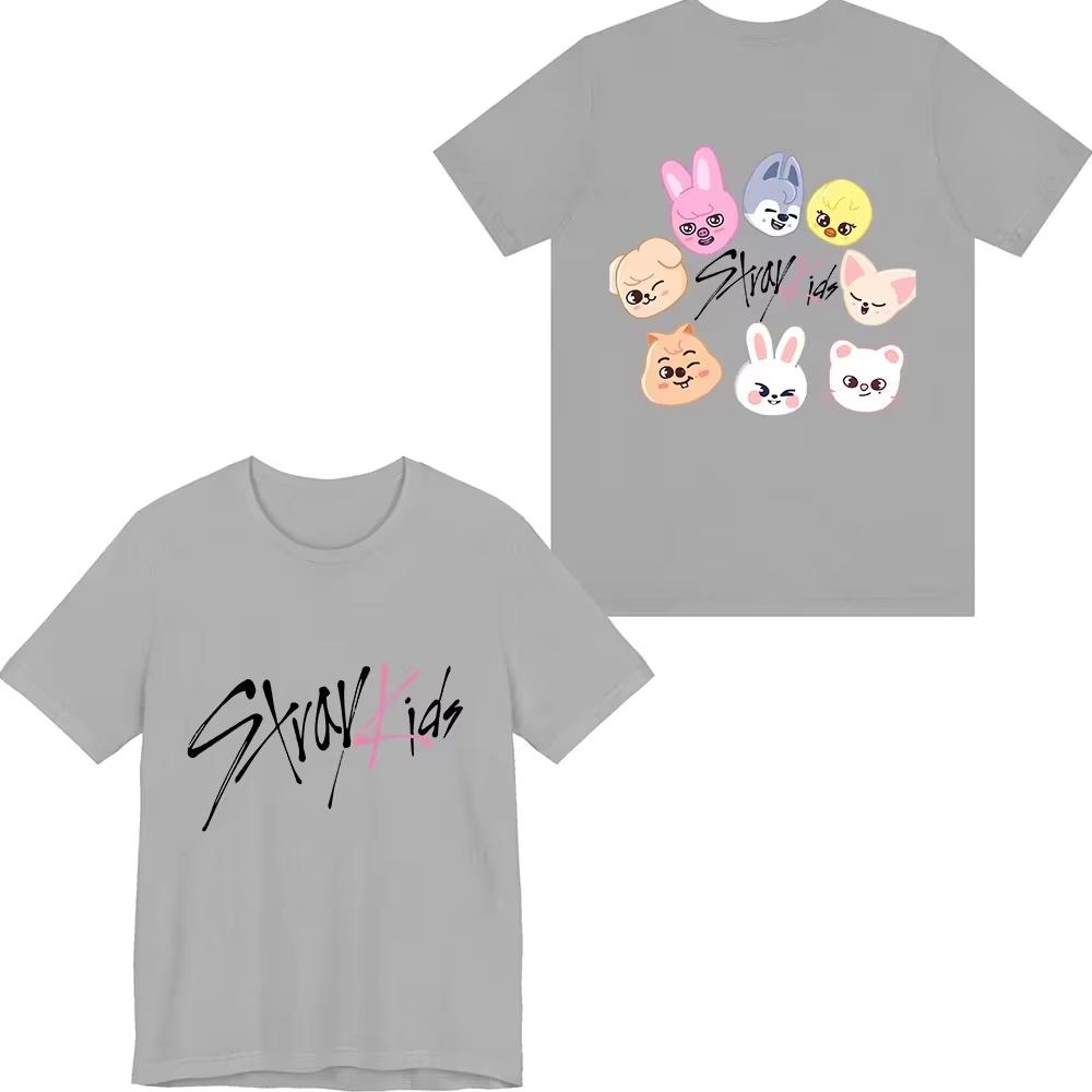 Summer Hot Sale Stray Kids SKZOO Cartoon Fans T-shirt HIP HOP High Street Men Women Gothic Oversized T-shirt Y2K Harajuku Punk T-shirt