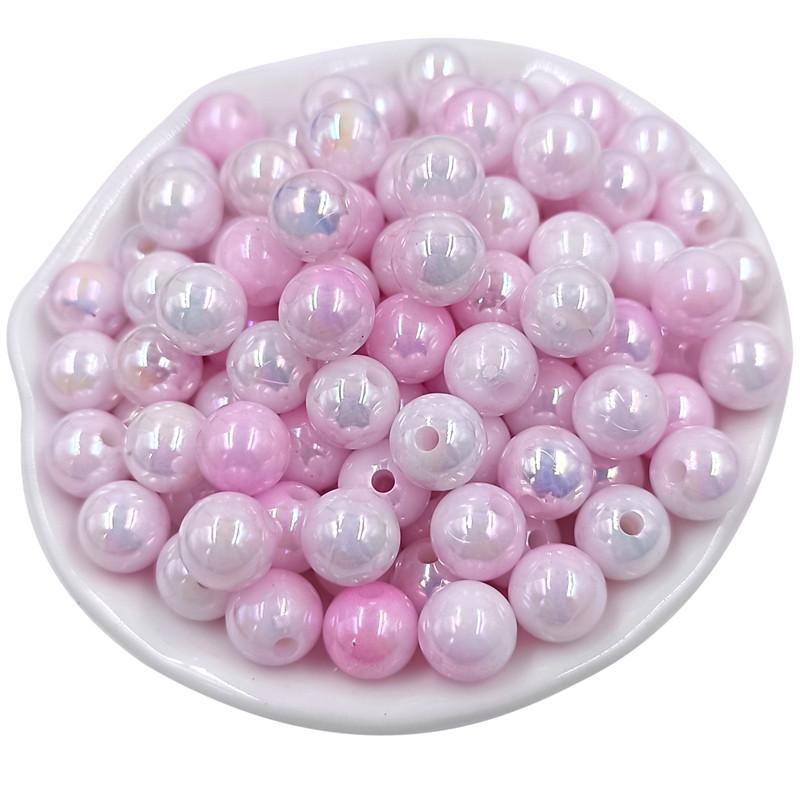 Товары для дома и вечеринок Ожерелье Круглые бусины Мода DIY Серьги Браслет Аксессуары ручной работы Ювелирные изделия Материал бусины AB Цвет 8/10 мм 50 шт. Двухцветный