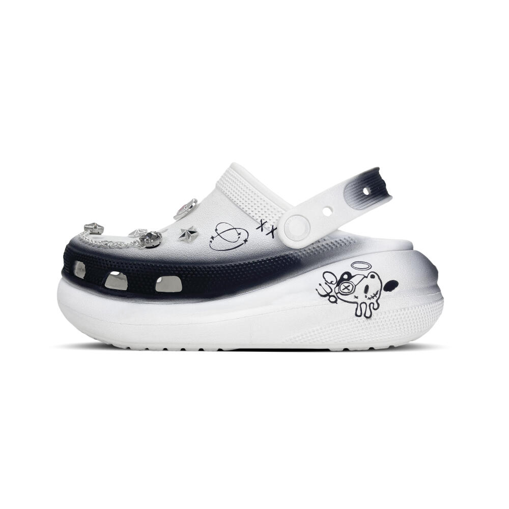 Crocs Crush Clog EVA Killer Kitten Пара Богиня Субкультура Комикс Граффити Граффити Тренд Дырявые туфли Унисекс Черно-белые