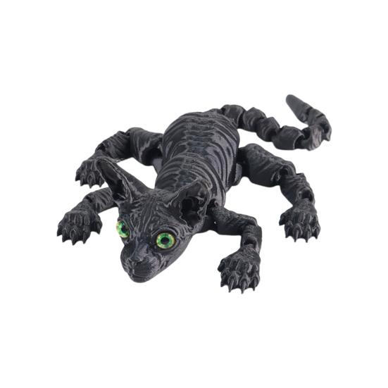 3D-печатная фигурка лысого кота с подвижными суставами Фигурка кошки-сфинкса с шарнирным соединением