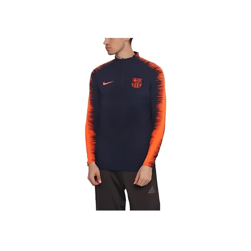 Nike Contrast Half-Zip Football Sports Jacket With Team Logo And Lettering Men Jacket Navy-Blue 943165-452