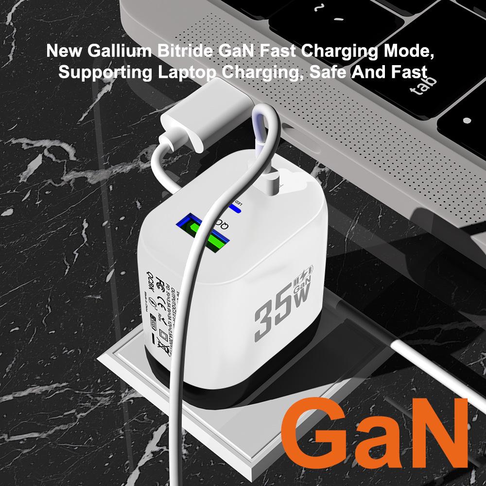 35W QC 3.0 PD Fast Charger GaN USB - EU & US Standard