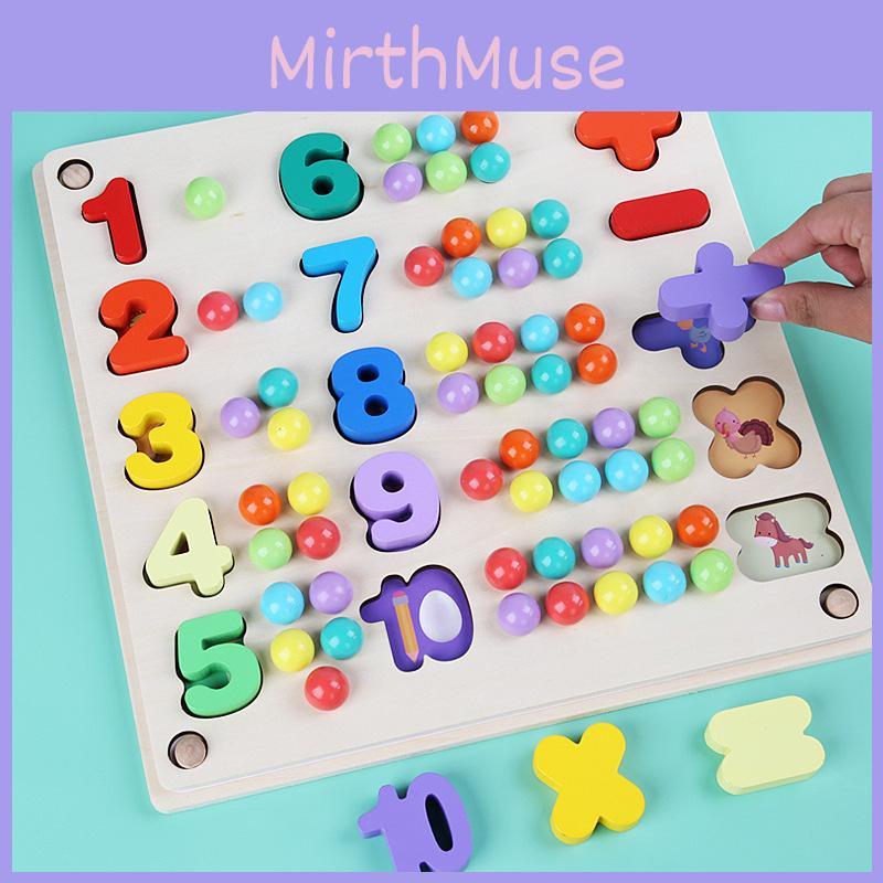Деревянные зажимы с бусинами для счета для развития математических способностей и мелкой моторики у малышей