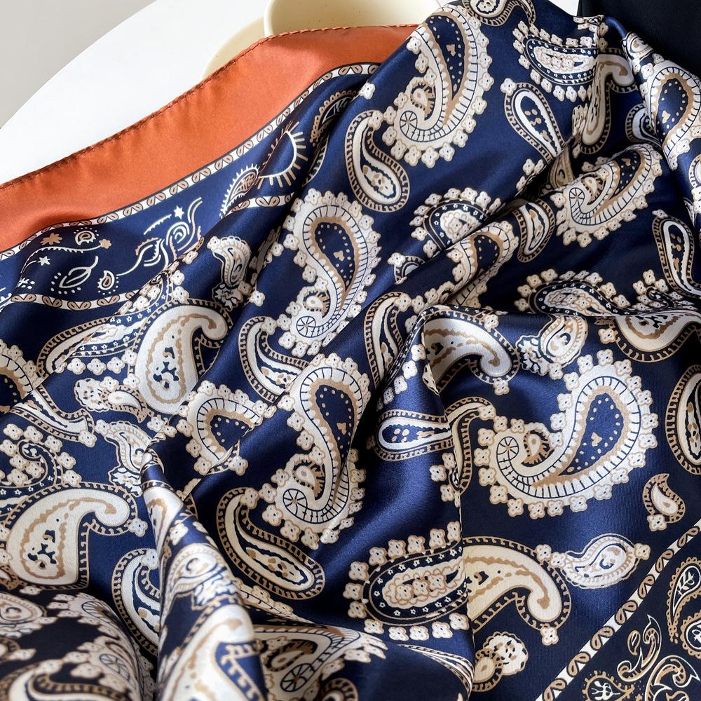 Новый шелковый шарф женский шарф с принтом кешью шарф-накидка атласный шарф атласный шарф большой квадратный шарф-шаль