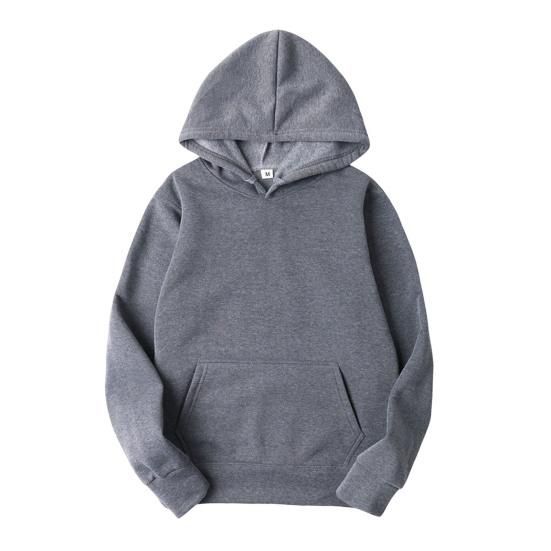 Толстовка унисекс с большим передним карманом, однотонная свободная толстовка с капюшоном, длинные рукава, повседневная спортивная толстовка с капюшоном