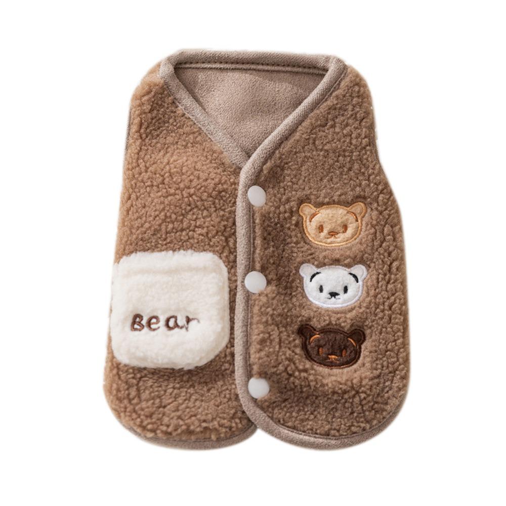 Plush Pet Coat Cartoon Bear Winter Dog Jacket Fashion Dog Costume  For Small Medium Dog
