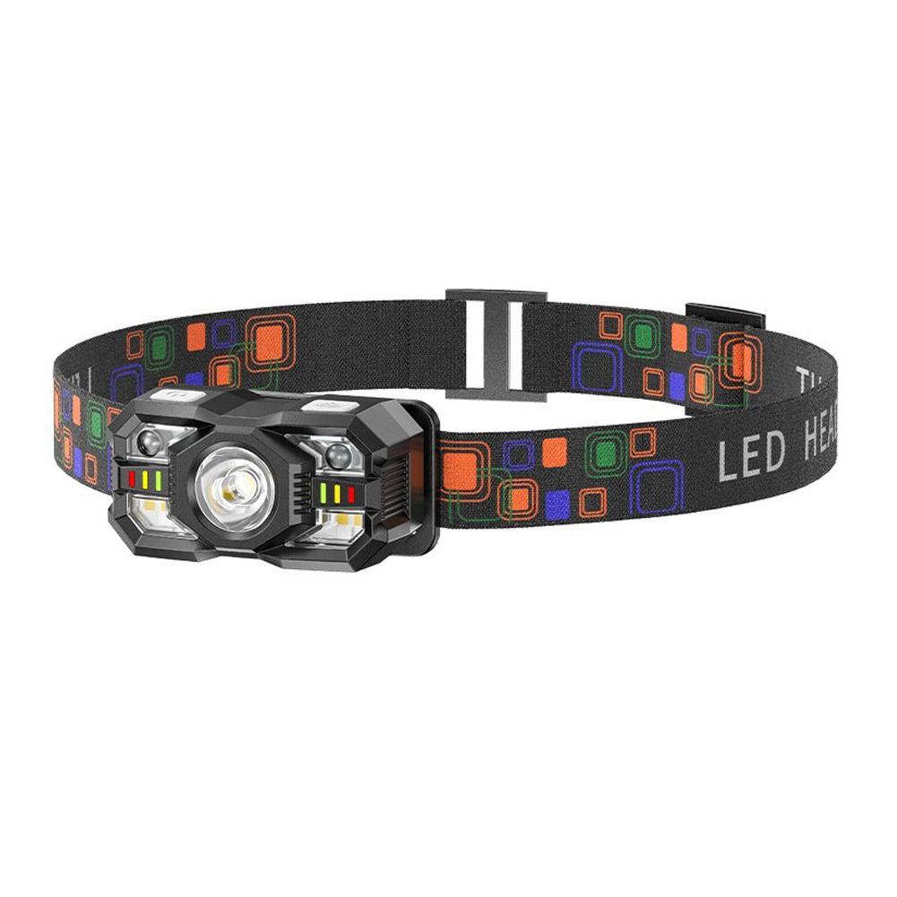 Светодиодный мощный налобный фонарь с USB-перезаряжаемым датчиком движения, портативный налобный фонарь для рыбалки, кемпинга, работы