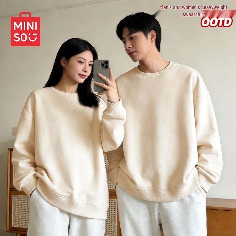 MINISO Мужской однотонный свитшот с круглым вырезом