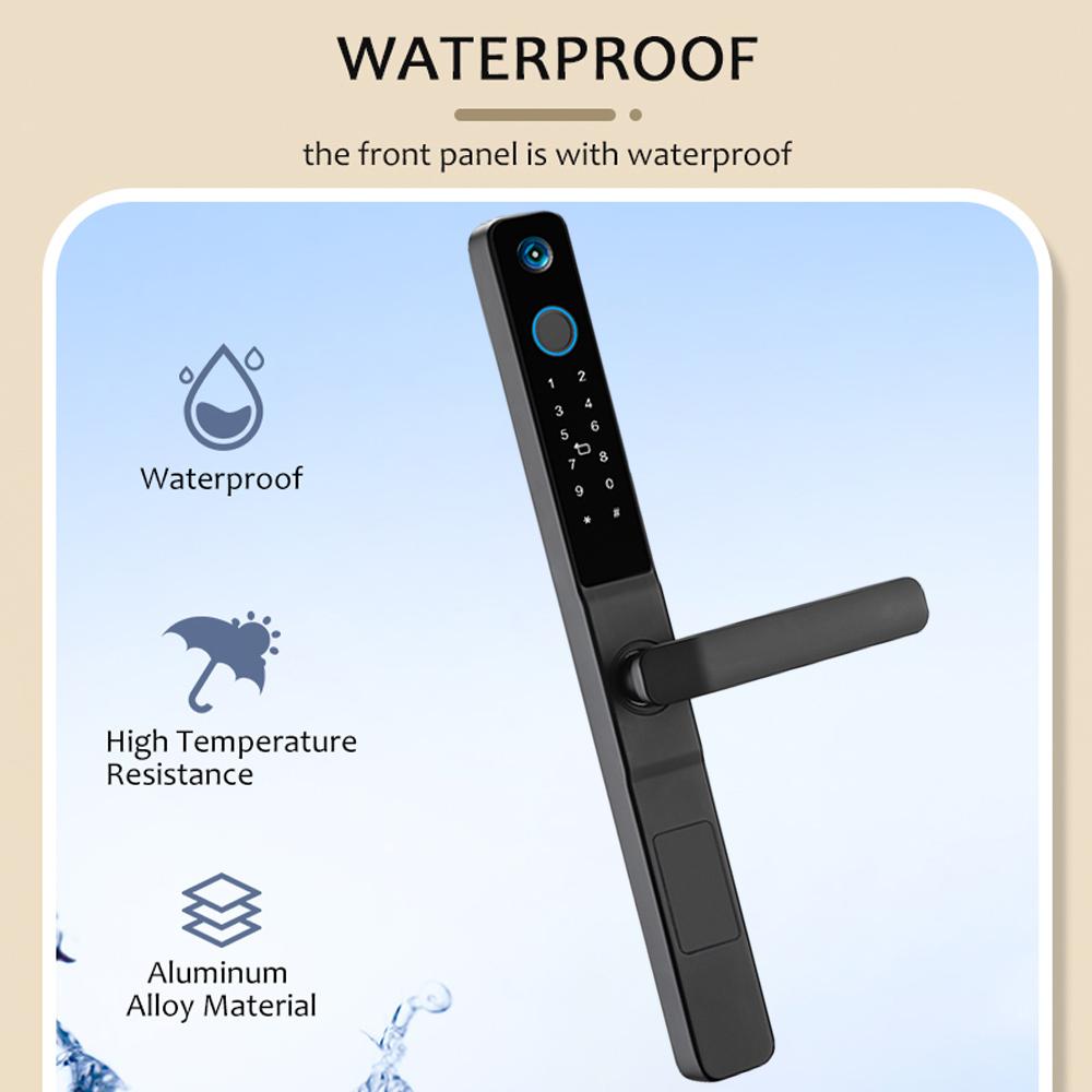 Умный замок с камерой, ручка замка входной двери без ключа, ультратонкая биометрическая дверь из нержавеющей стали