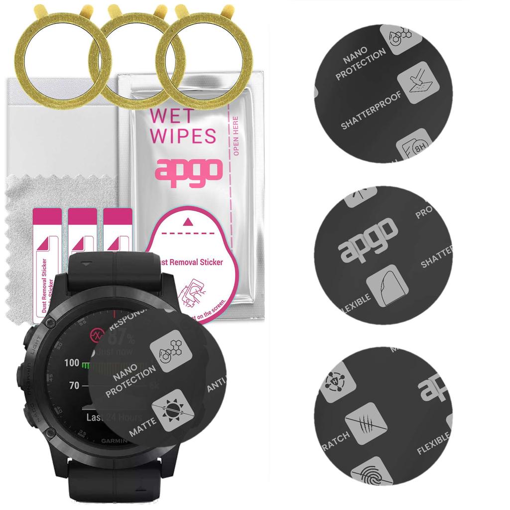 Защитное стекло apgo MATTE Hybrid для Garmin Fenix 5X Plus, закаленное, не трескается