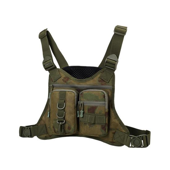 Нагрудная сумка для занятий спортом на открытом воздухе для мужчин, передняя сумка-жилет для бега с несколькими отделениями, EDC дорожный нагрудный рюкзак для тренировок, езды на велосипеде, пеших прогулок