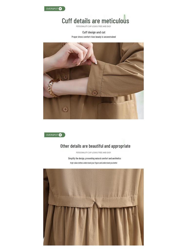 2025 Приталенное пальто-тренч средней длины для женщин среднего возраста - Весна/Осень