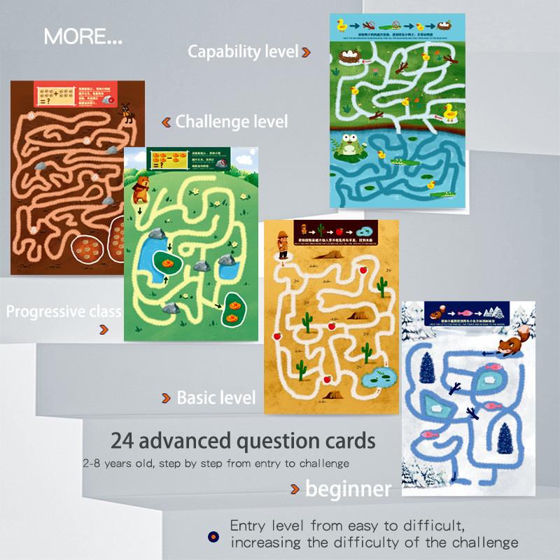 Puzzle Maze Book For Focus Training Paper Toy Logic Brain Games For Kids And Adults