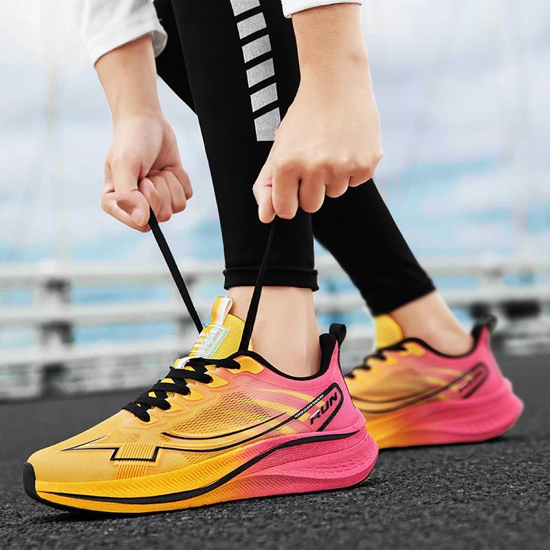 Summer Mens Sports Shoes Racing Trend Comfortable Training Shoes Marathon Anti Slip And Wear-Resistant Running Shoes