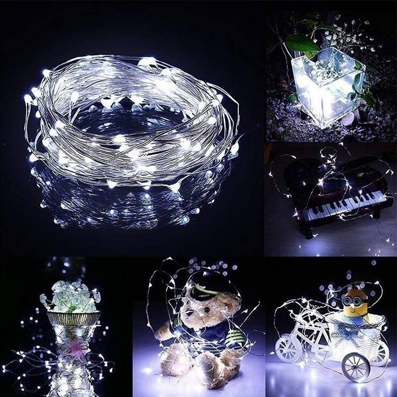 10/20M 100/200LEDs Солнечные гирлянды 8 режимов Солнечная энергия Медная проволока Сказочные огни Декоративная лига