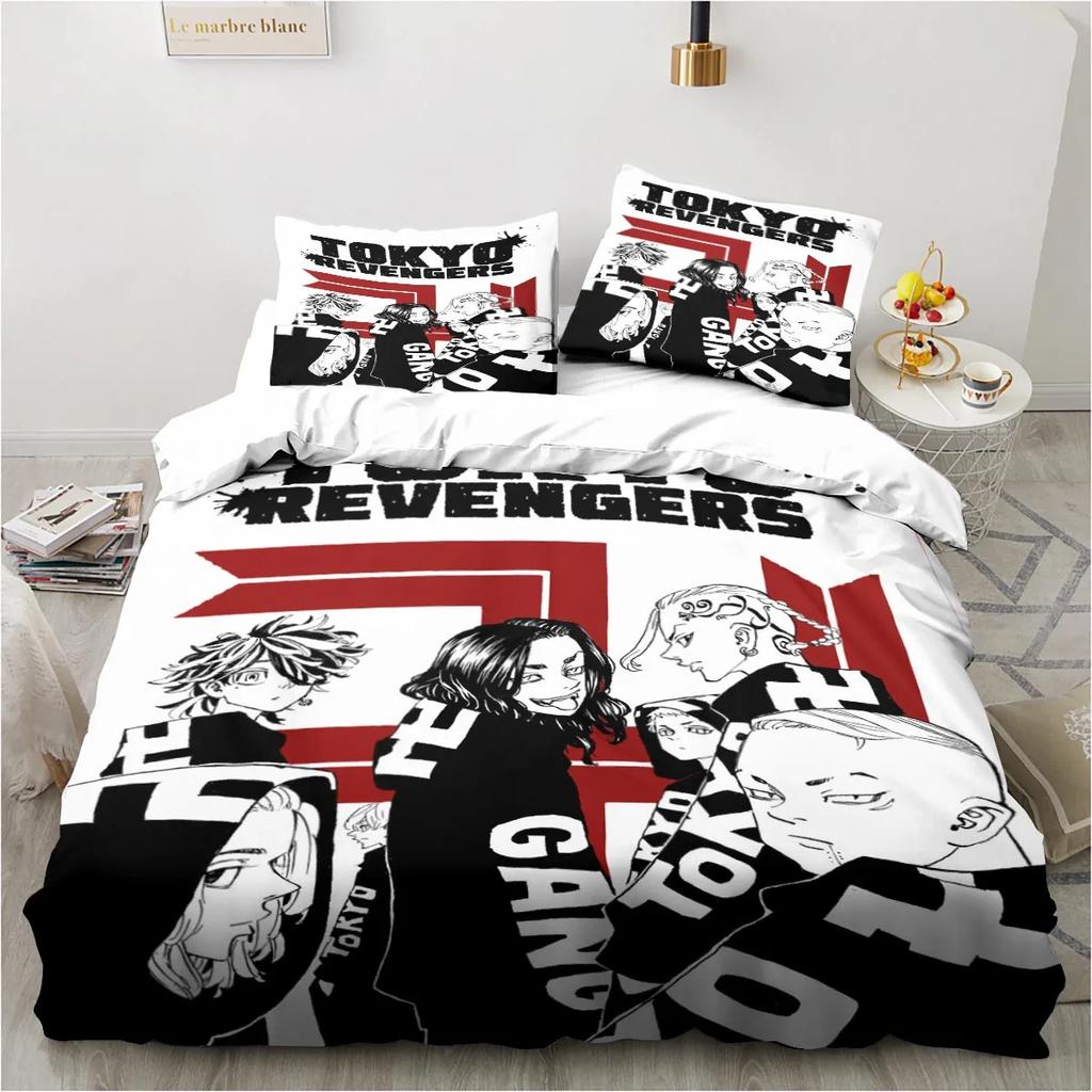 Аниме Tokyo Revengers Ryuguuji Ken Sano Manjiro Пододеяльник Мультфильм Постельное белье Комплекты постельного белья Одеяло Покрывала Домашний Текстиль
