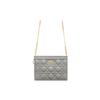 Dior Клатч Caro с клетчатым узором и металлической цепочкой из мягкой коровьей кожи, сумка через плечо, женские сумки, серый S5106UWHC-M41G