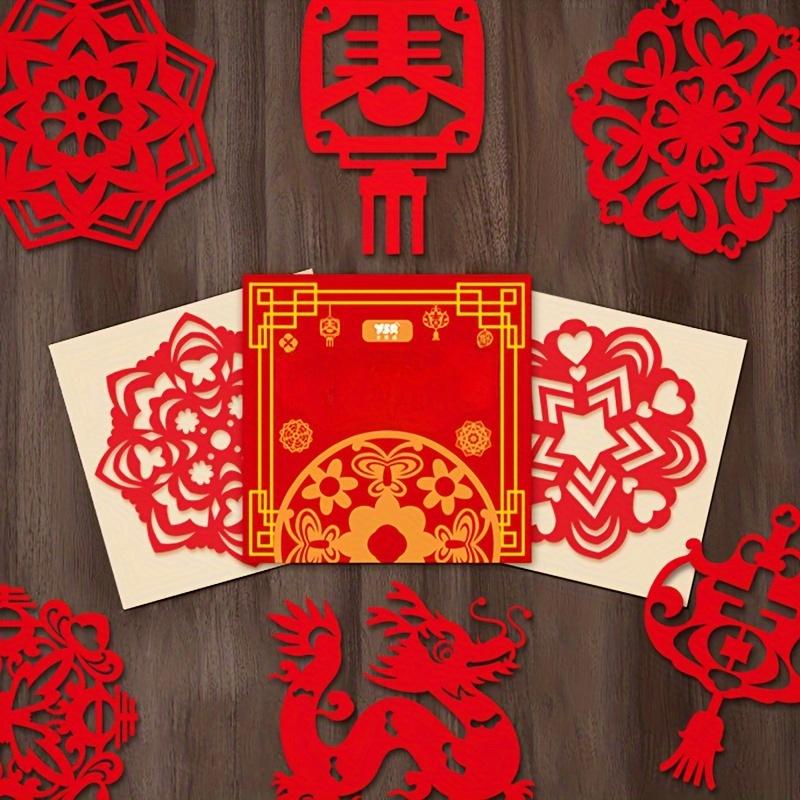 60 шт./2 набора Новогодний Праздник Весны вырезки из бумаги для окон ручной работы DIY набор скрапбукинг бумага тишью упаковочная