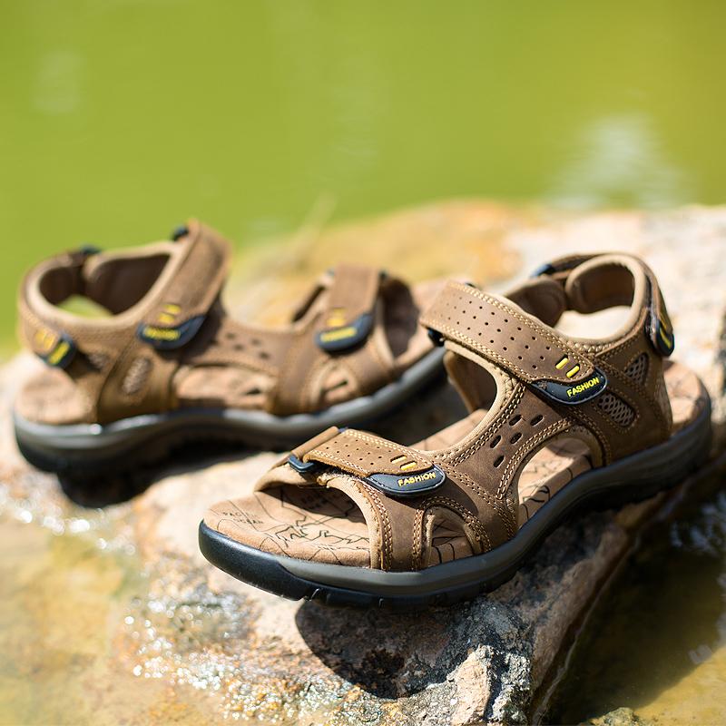 38-48 summer mens Large Size Genuine Leather Men Sandals Summer Men Beach Sandals Outdoor Sandals For Men