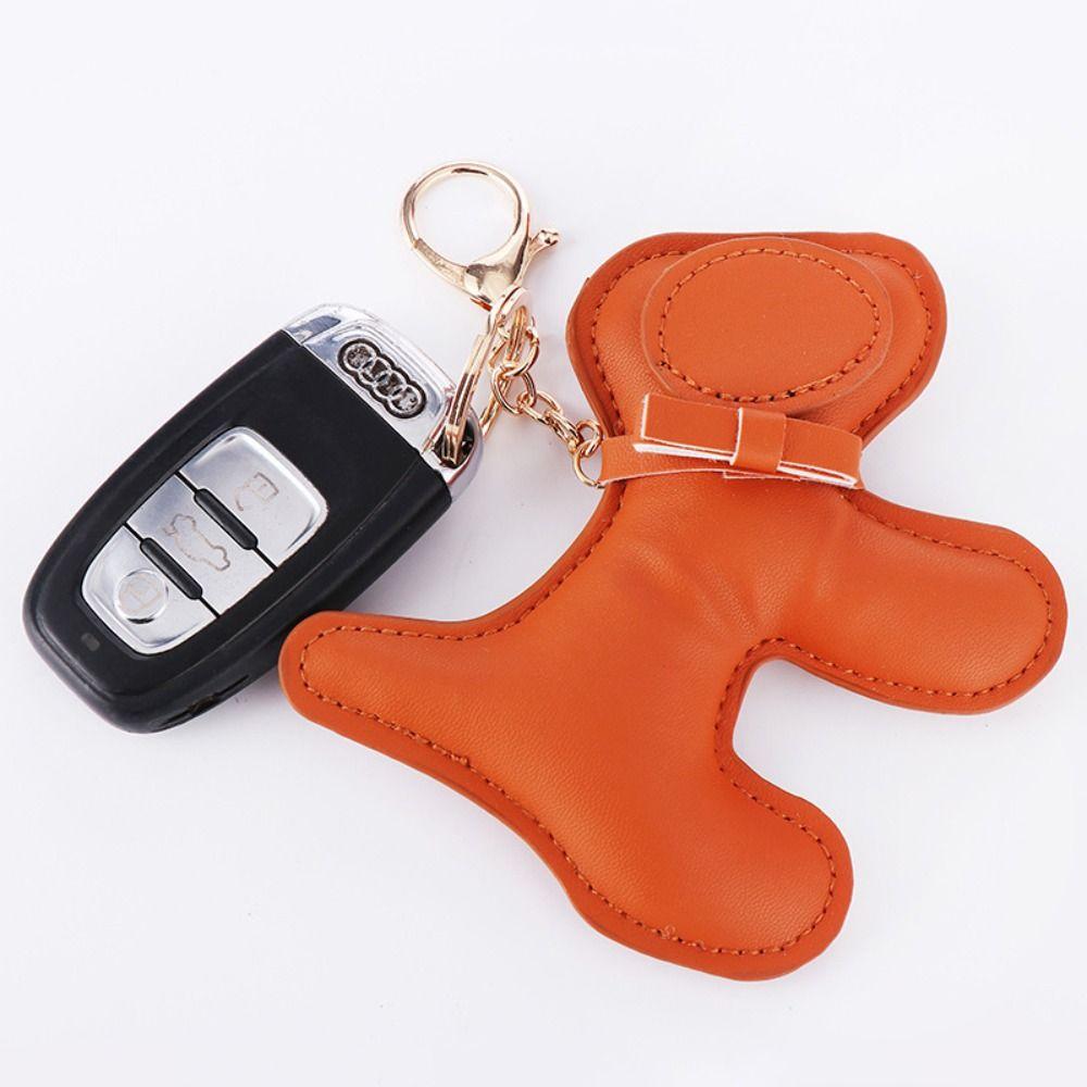 Cute Puppy Puppy Keychain PU Leather Car Key Ring Chain Cute PU Dog Keychain Bag Ornament