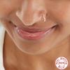 Cute S925 Sterling Silver Infected Tiny Nose Ring Piercing with Diamonds Clear Stud Nostril Piercing Ring for Women Guys