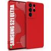 Protective Case - BOOLING - for Samsung Galaxy S21 Ultra - Soft Silicone Gel - Red - Shockproof