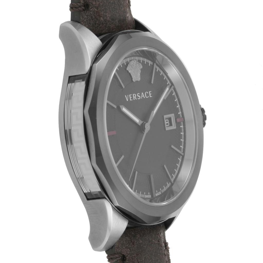 Часы GLAZE Серый циферблат Нержавеющая сталь Сапфировое стекло Кварцевые 43MM Швейцарские часы VERA00418 Коричневый [Versace] Мужские [Товар]